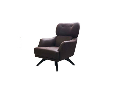 Ohrensessel Einsitzer Sessel Cocktailsessel Stoff Braun Moderne Sitzer